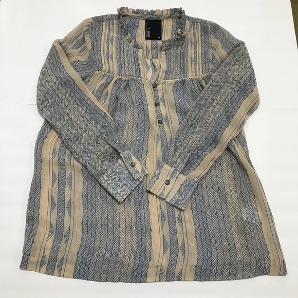 Dolan Anthropologie Sheer Blouse XS Long Sleeve Bohemian Flowy Cottagecore Shirt - Picture 5 of 7